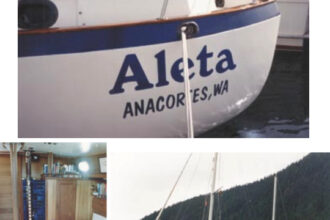 After sailing a 36-foot fin-keeled sloop, Scott and Kelly Foss decided the perfect boat was a Westsail 42 they named Aleta. They bought her in 1987 and made many improvements, finally living aboard until they sold her — with regrets — in 1994.