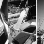 Glyn and Marilyn Judson’s Easy Hoist makes it easier for Marilyn to store their outboard when singlehanding the boat.