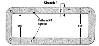 Sketch 3 Plywood spacer frame approximately 2" x 1⁄4 or 3⁄8" thick. Fasten between cabintop and ceiling liner.