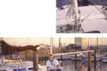 Pictures of a man on a boat
