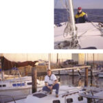 Pictures of a man on a boat