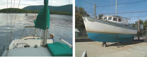 Motorsailors learn to sacrifice some sailing ability for creature comforts. It helps to run the engine to compensate for the drag of the large propeller and to assist in the tacks.