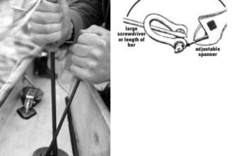 A second screwdriver increases the leverage on slotted deck-filler caps.