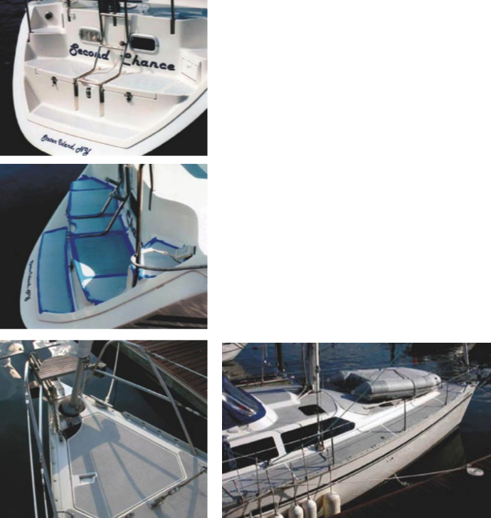 steps, at top and center in “before and during stages.” The finished bow, below, and in wide view on facing page, shows the project soon after it was completed and two years later.