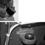 A runaway plug, above left, is cheap insurance. It is kept in a small rack just inside the door of the engine compartment, above. A sign in front of the control panel, below left, reminds author Don Launer that the winter plugs are in the air intake and exhaust.