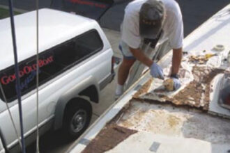 Picture of fixing a boat deck