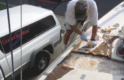 Picture of fixing a boat deck