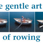 Preparing for the power stroke, above at left. The position of the blades in the water during the power stroke, center. The oars are feathered on the return stroke, right.