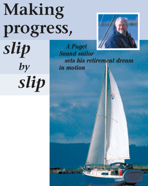 Yemaya sailing, at bottom. Walt Pierce, at top