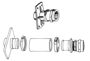A rigid stuffing box, top, and a flexible stuffing box, bottom.