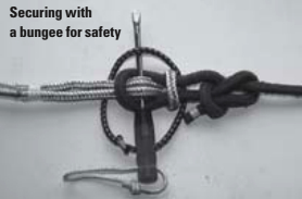 Securing with a bungee for safety
