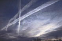 “Old” contrails mixed in with cirrus.
