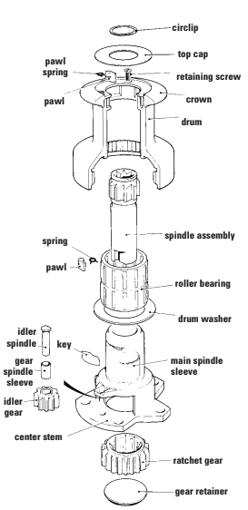 Diagram of winch assembly