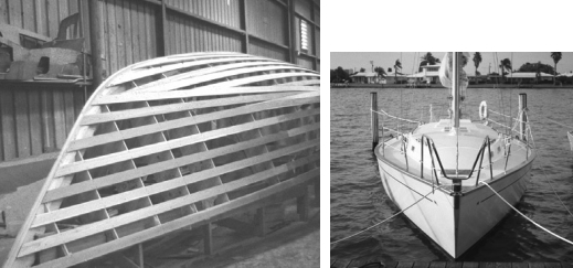 The construction of the plug, above left, and one of the first boats, at right.
