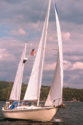 Fred and Victoria Meade’s Catskill Maid, sails Lake Champlain.