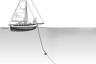 Illustration of throwing anchor