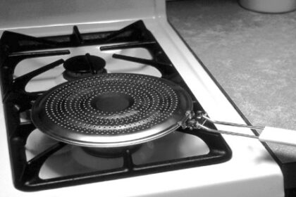 Flame tamer shown here in the Good Old Boat “test kitchens.”