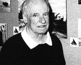 Bill Luders at a commemoration in Stamford, Conn., of the work of Luders Marine Construction Company.