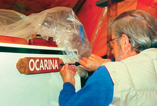 Gerry installs Ocarina’s nameplate.