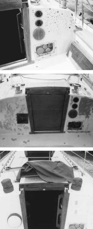 Blisters will continue to appear and need patching each year but never again in the numbers which Norman faced to begin with. Cabintop blisters before, patched, and after.