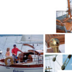 Still sailing on a wide spot in the Mississippi River at Lake Pepin for one more season, Ken and Cathy McIntire are preparing Kahlua for a new lifestyle which will begin in the year 2000. They’ve lovingly scrubbed, polished, sanded, oiled, varnished, and painted every inch of the boat, and it gleams.