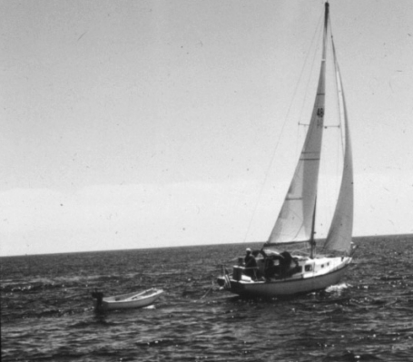 Carina Vela sailing on Ipswich Bay.