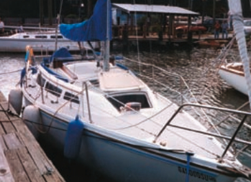 Antebellum’s home port is the Isle of Hope, Georgia. At the dock, she displays an uncluttered deck and Frank Butler’s sleek lines.