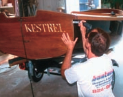 Chris, in his St. Augustine shop, working on a Bauer-10.