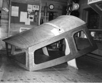 The new cabintop takes shape in the sail loft.