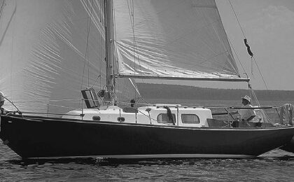 Jeff and Nancy Larson enjoy their 1965 Pearson Vanguard, Nordhavn, the 32-foot big sister of the Triton. The Vanguard was introduced in 1962.