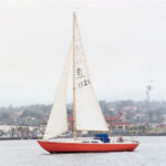 Picture of a Folkboat sailing