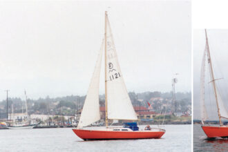 Picture of a Folkboat sailing
