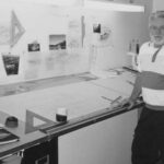 Ted Gozzard at work in his office at North Castle Marine.