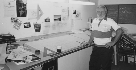 Ted Gozzard at work in his office at North Castle Marine.