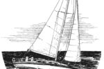 Drawing of a boat at sea