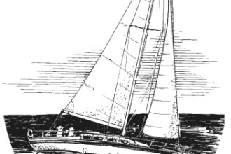 Drawing of a boat at sea