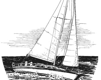 Drawing of a boat at sea