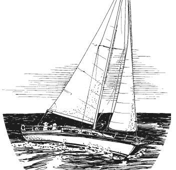 Drawing of a boat at sea