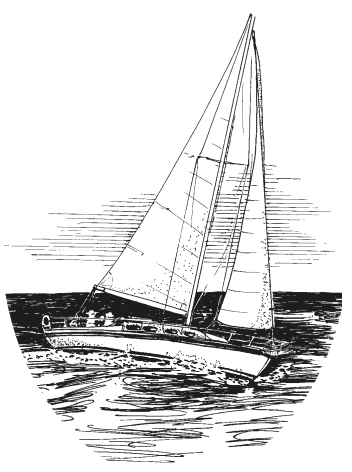 Drawing of a boat at sea