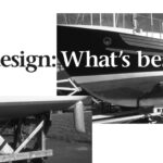 The Fisher series, above, shows the full keel typical of Scottish fishing boats. The highly stylized shark fin, at left, has extreme rake and a sloping tip chord.
