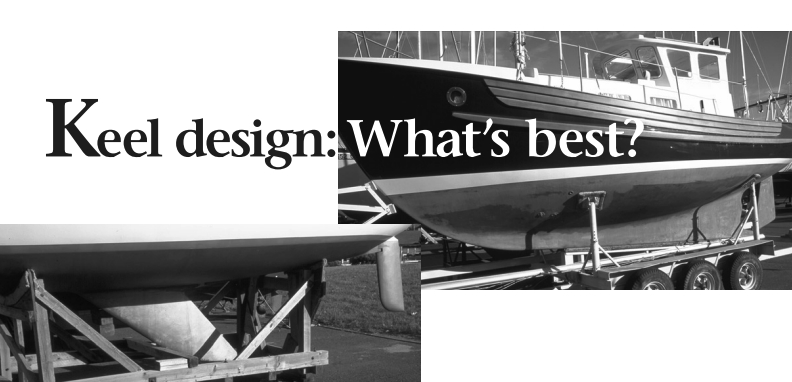 The Fisher series, above, shows the full keel typical of Scottish fishing boats. The highly stylized shark fin, at left, has extreme rake and a sloping tip chord.
