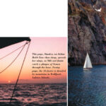 This page, Siandra, an Arthur Robb Lion class sloop, spreads her wings, as Niki and Jamie catch a glimpse of Yemen through the haze. Facing page, the 35-footer is dwarfed by mountains in Trollfjord, Lofoten Islands.