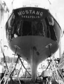 This page above, after removing the shed which had been Mustang’s home for two years, the Kings were able to admire their work. Her hull was now stronger than when she was launched more than 50 years earlier.