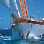 Seljm is a 95-foot Bermudan schooner designed by Anselmi Boretti of Italy in the 1940s and built by Cantieri Sangermani, of Lavagna, Italy, in 1978. She was acquired in 1995 by Patrick Monteiro de Barros and is skippered by Steve Ray.