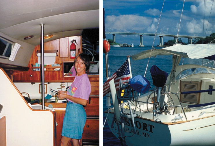 Inside and out, this boat was meant for cruising. Sandy made it her goal to cruise without refrigeration or an icebox. She astounded guests with what a galley “sans ice” can produce.