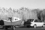 When Ed Zeiser of West Hartford, Conn., reported that he pulled his 1971 Potter 15, Wisp, behind his Ford Escort, we said, “This we gotta’ see!” And see it we did. Ed’s photo tells the tale. At less than 2,000 pounds, even the P19 can be pulled behind a compact car. Owners towing in the mountains need a mid-sized tow vehicle.