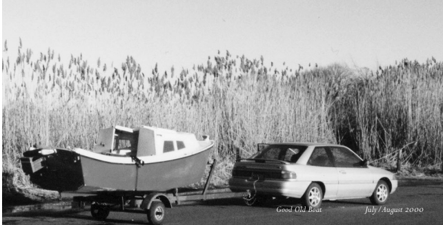 When Ed Zeiser of West Hartford, Conn., reported that he pulled his 1971 Potter 15, Wisp, behind his Ford Escort, we said, “This we gotta’ see!” And see it we did. Ed’s photo tells the tale. At less than 2,000 pounds, even the P19 can be pulled behind a compact car. Owners towing in the mountains need a mid-sized tow vehicle.