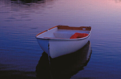 Picture of a dinghy on a lake