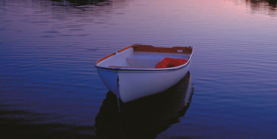Picture of a dinghy on a lake