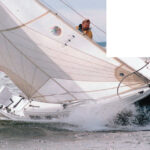 Who says sailboats are slow? Cal 25 king Charlie Husar’s Chicken Little moves at full tilt during the gusty first day of the race.